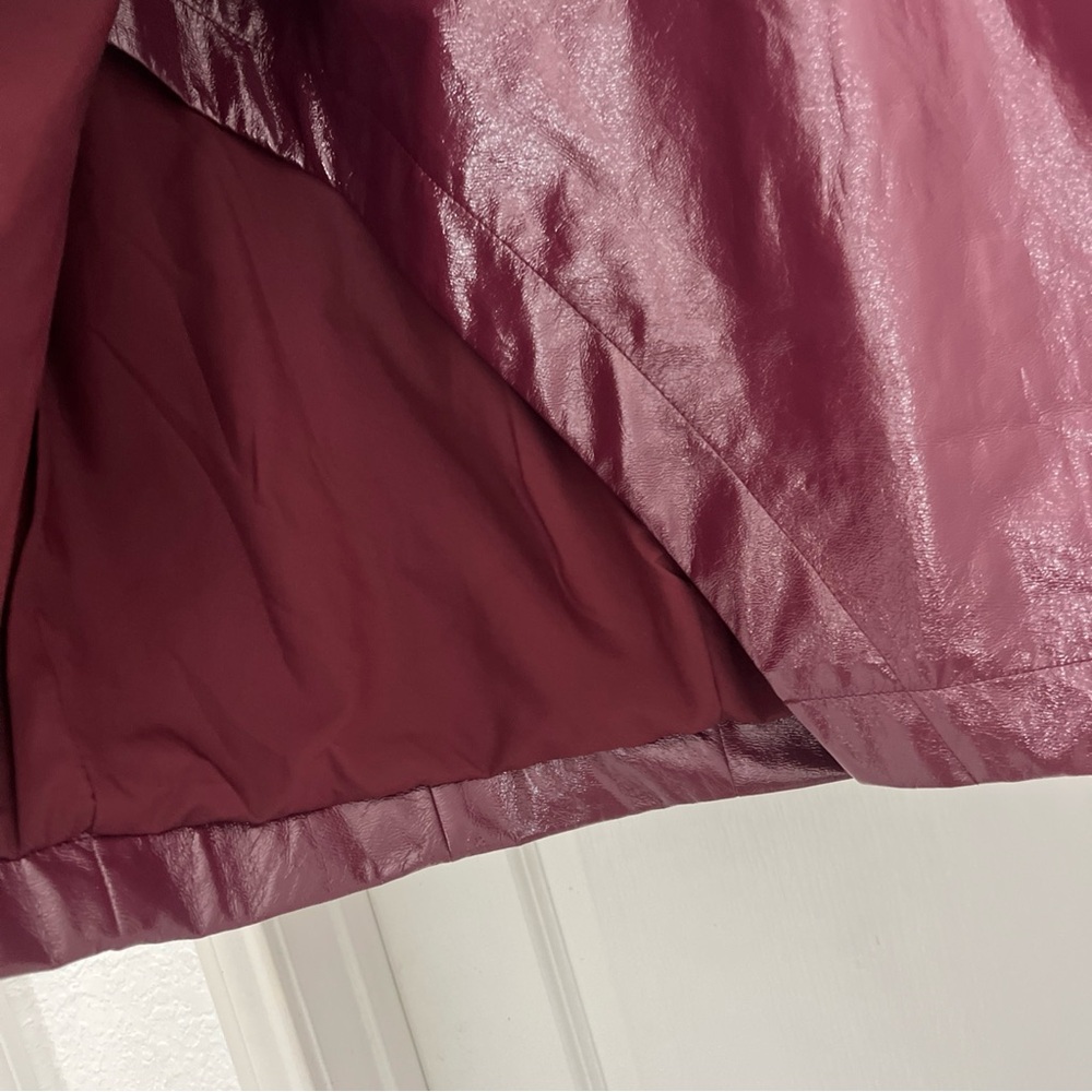 Nina Parker x Macy’s Burgundy Faux Leather Wrap Skirt | NWT - Picture 3 of 10